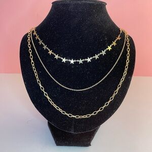 J. Elise Boutique Gold Dainty Star Mix Chain Layer Fashion Necklace